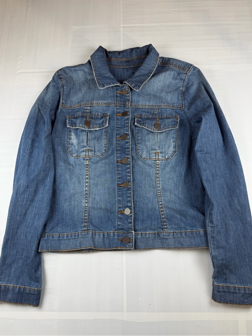 KUT from the Kloth Amelia Jacket Womens Large Blue Denim Stretch KJ618MF4